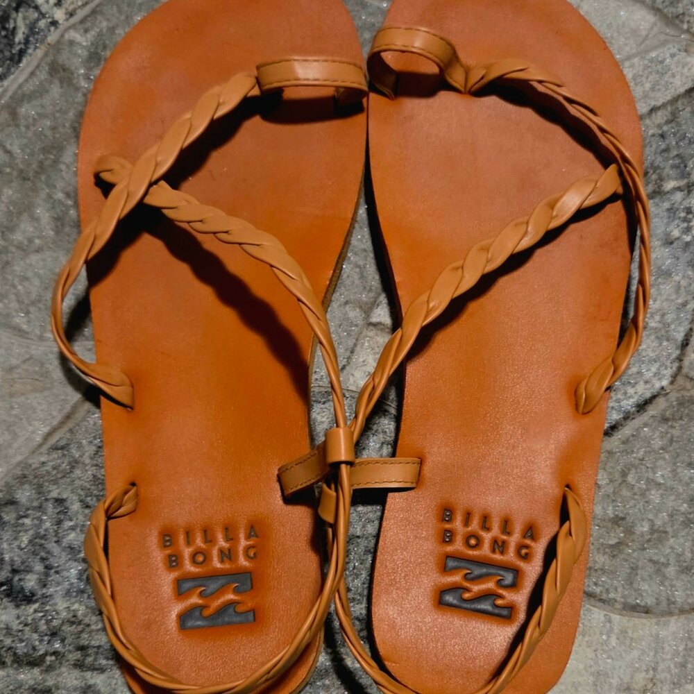 Womens Billabong Agua Waves Sandal,Toe Loop,Braided Straps, Flip-Flops Size 8